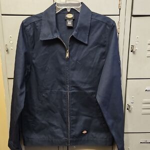 Dickies Mens Navy Blue Zippered Work Jacket Size Small